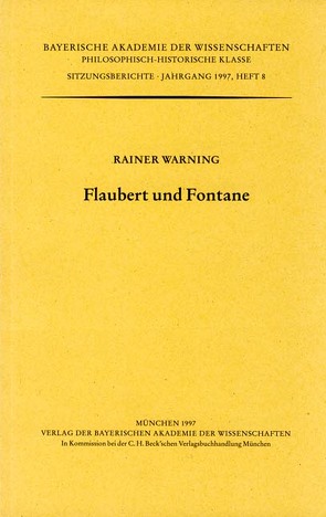 Flaubert und Fontane von Warning,  Rainer