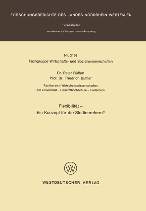 Flexibilität — Ein Konzept für die Studienreform? von Rüffert,  Peter