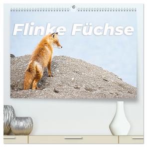 Flinke Füchse (hochwertiger Premium Wandkalender 2024 DIN A2 quer), Kunstdruck in Hochglanz von Monkey,  Happy