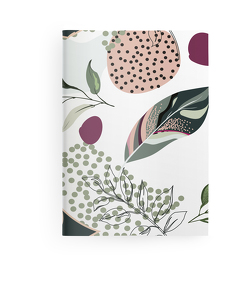 Floral 14,8×21 cm – GreenLine Booklet – 48 Seiten, Punktraster und blanko, Softcover – gebunden