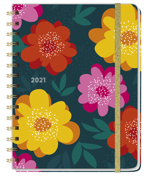 Flowers Spiral-Kalenderbuch A5 Kalender 2021 von Heye