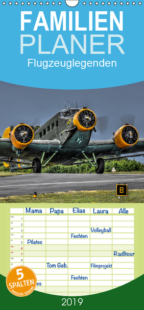 Flugzeuglegenden – Familienplaner hoch (Wandkalender 2019 , 21 cm x 45 cm, hoch) von PHOTOART & MEDIEN,  MH