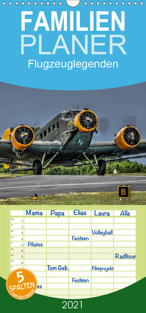 Flugzeuglegenden – Familienplaner hoch (Wandkalender 2021 , 21 cm x 45 cm, hoch) von PHOTOART & MEDIEN,  MH