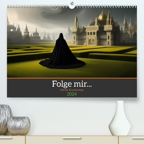 Folge mir… Mit der KI unterwegs (hochwertiger Premium Wandkalender 2024 DIN A2 quer), Kunstdruck in Hochglanz von aka stine1,  Christine