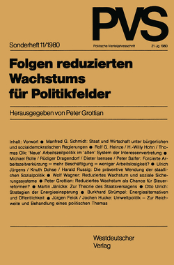 Folgen reduzierten Wachstums für Politikfelder von Grottian,  Peter