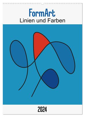 FormArt – Linien und Farben (Wandkalender 2024 DIN A2 hoch), CALVENDO Monatskalender von Tessarolo,  Franco