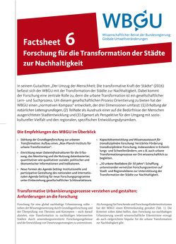 Forschung für die Transformation der Städte zur Nachhaltigkeit