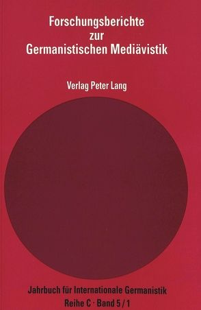 Forschungsberichte zur germanistischen Mediävistik von Schiewer,  Hans-Jochen