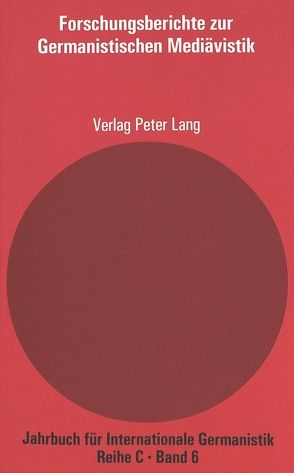 Forschungsberichte zur germanistischen Mediävistik von Schiewer,  Hans-Jochen