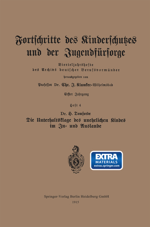 Fortschritte des Kinderschutzes und der Jugendfürsorge von Klumker,  Chr. J.