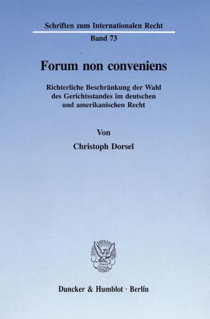 Forum non conveniens. von Dorsel,  Christoph