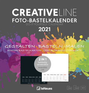 Foto- Bastelkalender 2 in 1 2021 – Kreativ-Kalender – DIY-Kalender – Kalender-zum-basteln – 21×22 – datiert