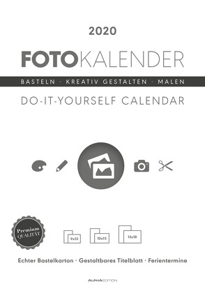 Foto-Bastelkalender weiß 2020 – Bastelkalender – Do it yourself calendar A4 – datiert – Kreativkalender – Fotokalender von ALPHA EDITION