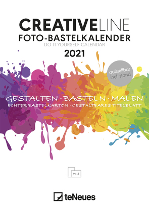 Foto-Bastelkalender weiß 2021 – Kreativ-Kalender – DIY-Kalender – Kalender-zum-basteln – 15×21 – datiert – aufstellbar