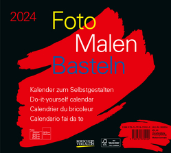 Foto-Malen-Basteln Bastelkalender quer schwarz 2024 von Korsch Verlag