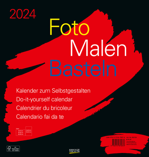 Foto-Malen-Basteln Bastelkalender schwarz groß 2024 von Korsch Verlag