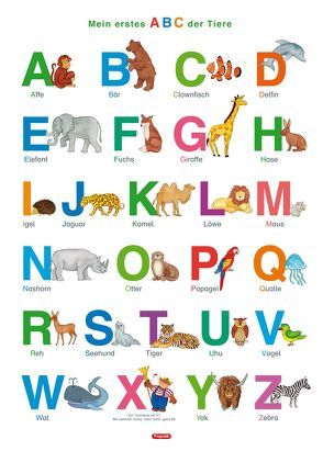 Fragenbär-Lernposter: Mein erstes ABC der Tiere (in der Schulbuch-Druckschrift) M 50 x 70 cm von Fels,  Bengt