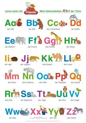 Fragenbär-Lernposter: Mein bärenstarkes Abc der Tiere (in der Schulbuch-Druckschrift) L 70 x 100 cm von Fels,  Bengt