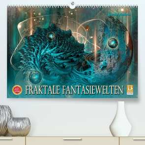 Fraktale Fantasiewelten (hochwertiger Premium Wandkalender 2024 DIN A2 quer), Kunstdruck in Hochglanz von glandarius,  Garrulus