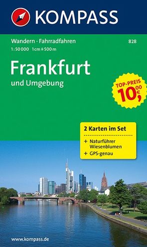 KOMPASS Wanderkarten-Set 828 Frankfurt und Umgebung (2 Karten) 1:50.000 von KOMPASS-Karten GmbH