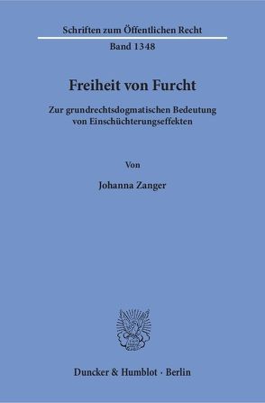 Freiheit von Furcht. von Zanger,  Johanna