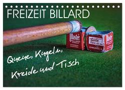 Freizeit Billard – Queue, Kugeln, Kreide und Tisch (Tischkalender 2024 DIN A5 quer), CALVENDO Monatskalender von Voßen - Herzog von Laar am Rhein,  W.W.