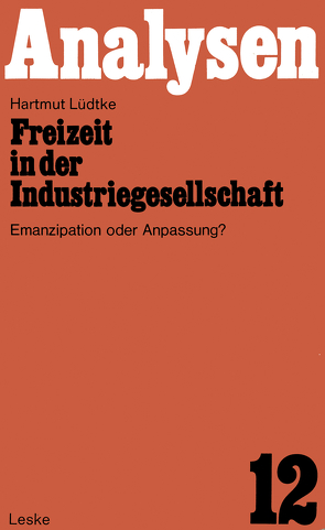 Freizeit in der Industriegesellschaft von Lüdtke,  Hartmut