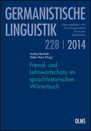 Fremd- und Lehnwortschatz im sprachhistorischen Wörterbuch (E-book) von Bambek,  Andrea, Harm,  Volker