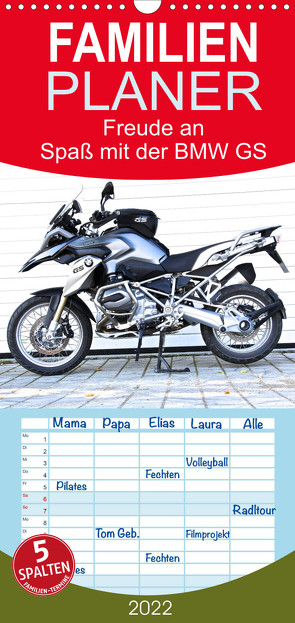 Familienplaner Freude an – Spaß mit der BMW GS (Wandkalender 2022 , 21 cm x 45 cm, hoch) von Ascher,  Johann