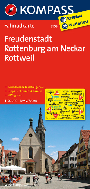 KOMPASS Fahrradkarte Freudenstadt – Rottenburg am Neckar – Rottweil von KOMPASS-Karten GmbH