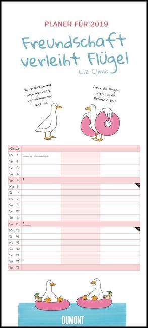 Freundschaft verleiht Flügel 2019 – Kalender für zwei – Wandkalender – Format 22 x 49 cm von DUMONT Kalenderverlag, Flix