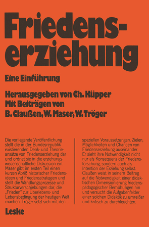 Friedenserziehung von Küpper,  Christel