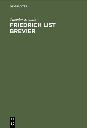 Friedrich List Brevier von Steimle,  Theodor