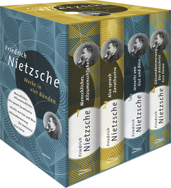 Friedrich Nietzsche, Werke in vier Bänden (Menschliches, Allzu Menschliches – Also sprach Zarathustra – Jenseits von Gut und Böse – Götzendämmerung/Der Antichrist/Ecce Homo) (4 Bände im Schuber) von Nietzsche,  Friedrich