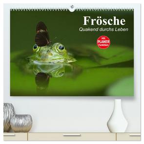 Frösche. Quakend durchs Leben (hochwertiger Premium Wandkalender 2024 DIN A2 quer), Kunstdruck in Hochglanz von Stanzer,  Elisabeth