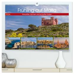 Frühling auf Malta – Kreuzritter, Kirchen und schroffe Küsten (hochwertiger Premium Wandkalender 2024 DIN A2 quer), Kunstdruck in Hochglanz von Caccia,  Enrico