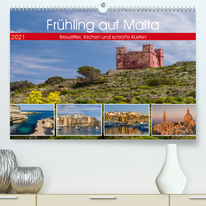 Frühling auf Malta – Kreuzritter, Kirchen und schroffe Küsten (Premium, hochwertiger DIN A2 Wandkalender 2021, Kunstdruck in Hochglanz) von Caccia,  Enrico