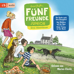 Fünf Freunde JUNIOR – Drei Abenteuer – Die Suche nach dem Rennpferd. Den Räubern auf der Spur. Unser Timmy ist der Beste von Blyton,  Enid, Clarén,  Marius, Lang,  Elisabeth