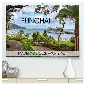 Funchal – Madeiras stolze Hauptstadt (hochwertiger Premium Wandkalender 2024 DIN A2 quer), Kunstdruck in Hochglanz von Thoermer,  Val