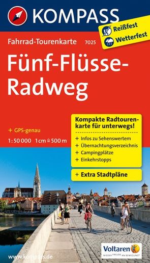 KOMPASS Fahrrad-Tourenkarte Fünf-Flüsse-Radweg 1:50.000 von KOMPASS-Karten GmbH