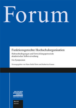 Funktionsgerechte Hochschulorganisation von Horn,  Hans-Detlef, Krause,  Katharina