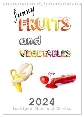 funny FRUITS and VEGETABLES – lustiges Obst und Gemüse (Wandkalender 2024 DIN A3 hoch), CALVENDO Monatskalender von Boom,  Daniel