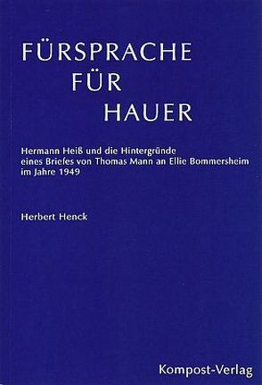 Fürsprache für Hauer von Henck,  Herbert, Riedel-Henck,  Jutta