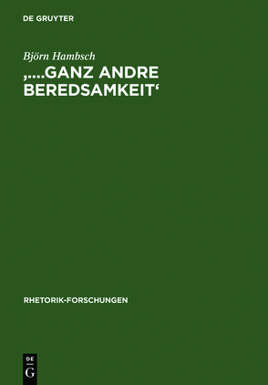 ‚….ganz andre Beredsamkeit‘ von Hambsch,  Björn