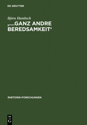 ‚….ganz andre Beredsamkeit‘ von Hambsch,  Björn