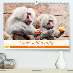 Ganz schön affig – Der Kalender der Affen (Premium, hochwertiger DIN A2 Wandkalender 2023, Kunstdruck in Hochglanz) von Klatt,  Arno