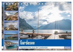 Gardasee – Impressionen aus der Lombardei (Tischkalender 2024 DIN A5 quer), CALVENDO Monatskalender von Mosert,  Stefan