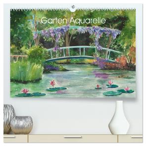 Garten Aquarelle (hochwertiger Premium Wandkalender 2024 DIN A2 quer), Kunstdruck in Hochglanz von Krause,  Jitka