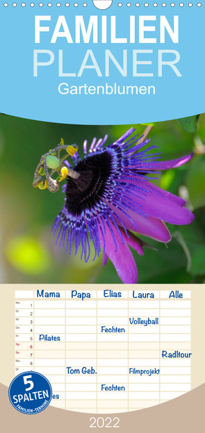 Familienplaner Gartenblumen (Wandkalender 2022 , 21 cm x 45 cm, hoch) von Geduldig,  Bildagentur