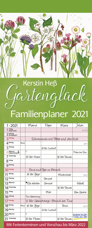 Gartenglück 2021 von Hess,  Kerstin, Korsch Verlag